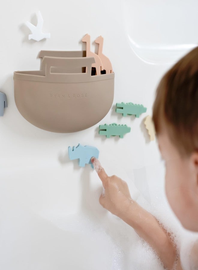 Ryan & Rose Noah's Ark Suction Toys - 1 Ark, 14 Animals (7 Pairs) - Toddler Bath Toys, Baptism Gifts for Boys, Mold Free No Hole Silicone - Image 5